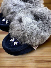 Load image into Gallery viewer, Laurentian Chief Baby Moccasins Navy Blue ON SALE NOW