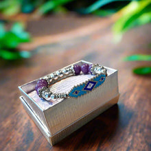 Load image into Gallery viewer, Mocs N More Totem Bracelets - Beaded Purple Aqua Marine
