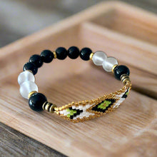 Load image into Gallery viewer, Mocs N More - Men's Hand Beaded Black Onyx & Clear Quartz