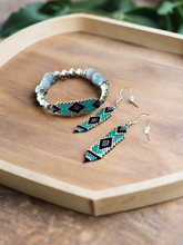 Load image into Gallery viewer, Beaded Earrings & Bracelet Sets -Blue Aqua Marine