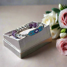 Load image into Gallery viewer, Mocs N More Totem Bracelets - Beaded Purple Aqua Marine