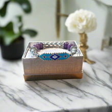 Load image into Gallery viewer, Mocs N More Totem Bracelets - Beaded Purple Aqua Marine