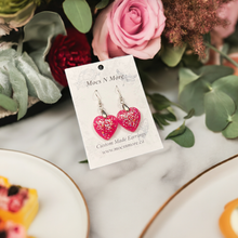 Load image into Gallery viewer, Mocs N More Earrings - Sparkling Fushia 1" Hearts