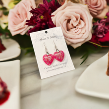 Load image into Gallery viewer, Mocs N More Earrings - Sparkling Fushia 1" Hearts