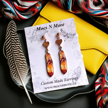 Load image into Gallery viewer, NEW Mocs N More Earrings -Tribal Feathers Joyful Heart