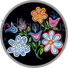 Load image into Gallery viewer, Round Beach Towel Blanket - Happy Flower