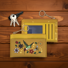 Load image into Gallery viewer, New Zippered Card Wallet - Hummingbird (Nenookaasi)