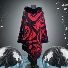 Load image into Gallery viewer, NEW Faux Fur Collar Cape - Raven