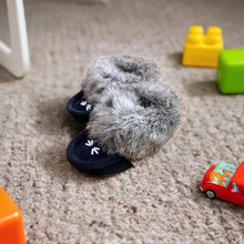 Load image into Gallery viewer, Laurentian Chief Baby Moccasins Navy Blue ON SALE NOW