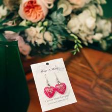 Load image into Gallery viewer, Mocs N More Earrings - Sparkling Fushia 1" Hearts