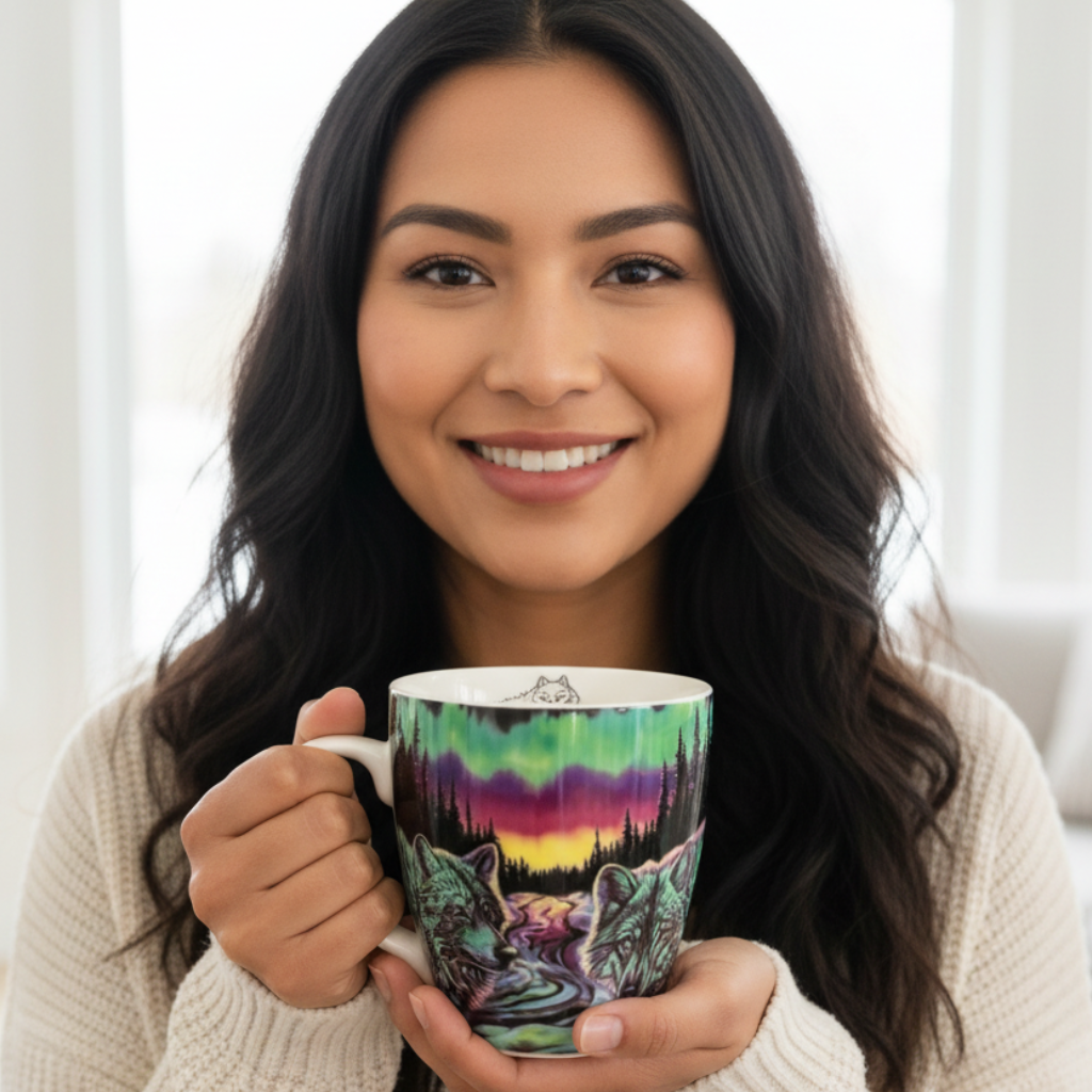 Sky Dance Wild Harmony Indigenous Art Mug 18oz | Amy Keller-Rempp