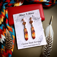 Load image into Gallery viewer, NEW Mocs N More Earrings -Tribal Feathers Joyful Heart