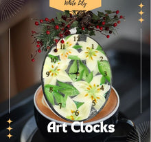 Load image into Gallery viewer, Clocks - Hand Painted Originals - White Lily