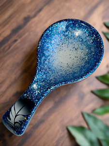 Blue Pearl Feather Spoon Rests