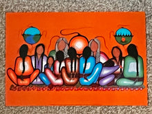 Load image into Gallery viewer, Colorful abstract art on an orange background