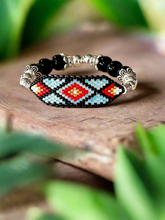 Load image into Gallery viewer, Mocs N More Hand Beaded Bracelets - Black Onyx