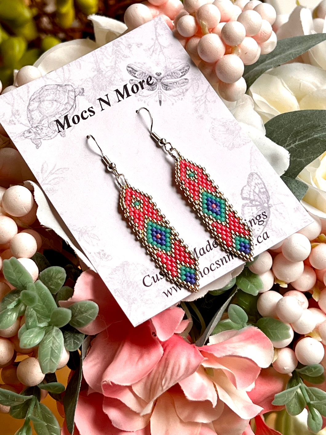 Mocs N More Hand Beaded Earrings - Morning Dew