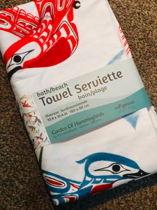 Bath Towels - Garden of Hummingbird