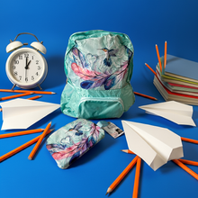 Load image into Gallery viewer, Foldable Indigenous Designed Backpacks - Hummingbird Feathers