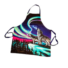 Load image into Gallery viewer, Apron with a wolf design on a carpeted floor