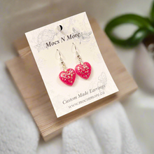 Load image into Gallery viewer, Mocs N More Earrings - Sparkling Fushia Hearts