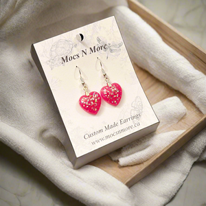 Mocs N More Earrings - Sparkling Fushia Hearts