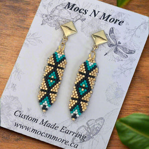 Mocs N More Hand Beaded Earrings - Star Child