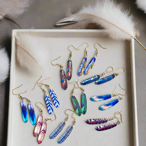 NEW Mocs N More Earrings -Tribal Feathers Joyful Heart