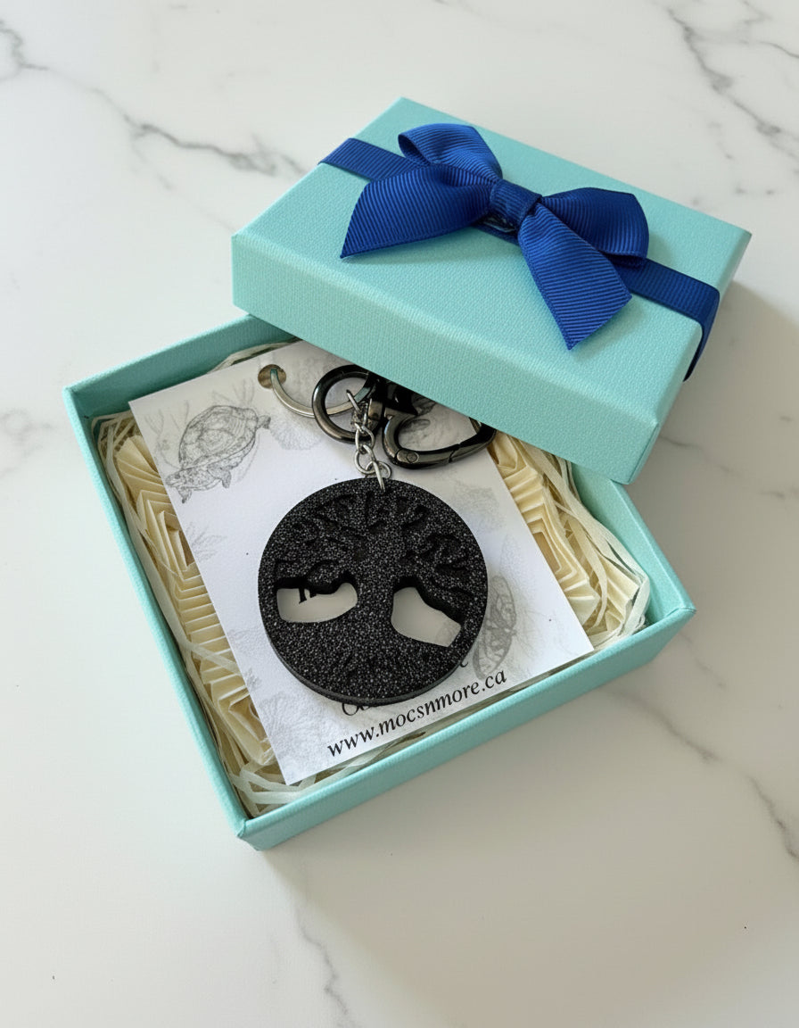 NEW Mocs N More - Tree of Life Black Keychain