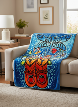 Load image into Gallery viewer, Little Ancestors Indigenous Designed Fleece Blanket