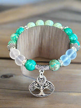 Load image into Gallery viewer, Mocs N More Totem Bracelets - Green Howlite Tree of Life