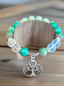 Mocs N More Totem Bracelets - Green Howlite Tree of Life