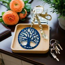 Load image into Gallery viewer, Tree of Life Royal Blue Keychain - Handcrafted Epoxy Resin Charm