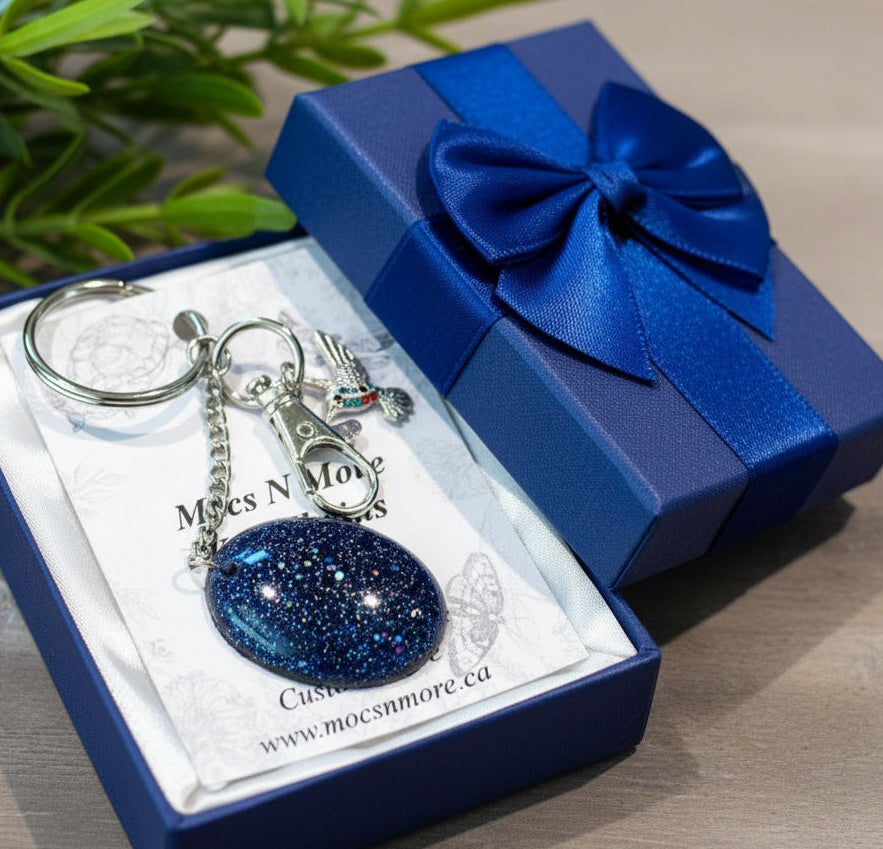Mocs N More - Hummingbird Blue Keychain
