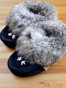 Laurentian Chief Baby Moccasins Navy Blue 20% Off