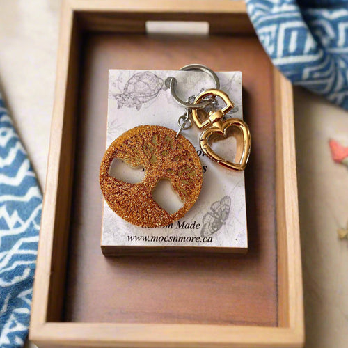 NEW Mocs N More - Tree of Life Gold Keychain