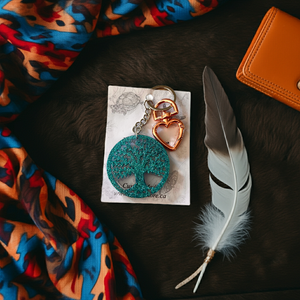 NEW Mocs N More - Tree of Life Turquoise Keychain