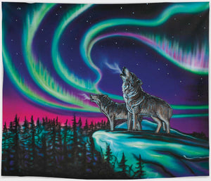 New Fleece Blanket - Sky Dance Wolf Song