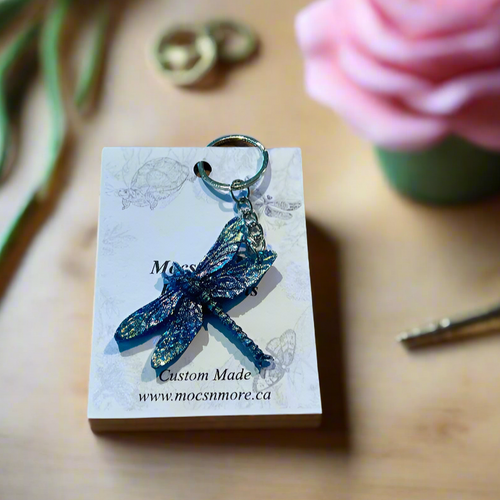 NEW Mocs N More - Blue Dragonfly Keychain