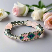 Load image into Gallery viewer, Mocs N More Totem Bracelets - Beaded Rose Quartz