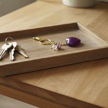 Load image into Gallery viewer, Violet Heart Keychain &amp; Tassel - Handcrafted Epoxy Resin