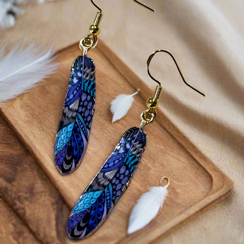 NEW Mocs N More Earrings -Tribal Feathers Spirit Talker