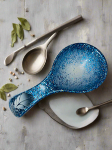 Blue Pearl Feather Spoon Rests