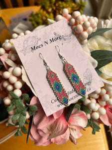 Mocs N More Hand Beaded Earrings - Morning Dew