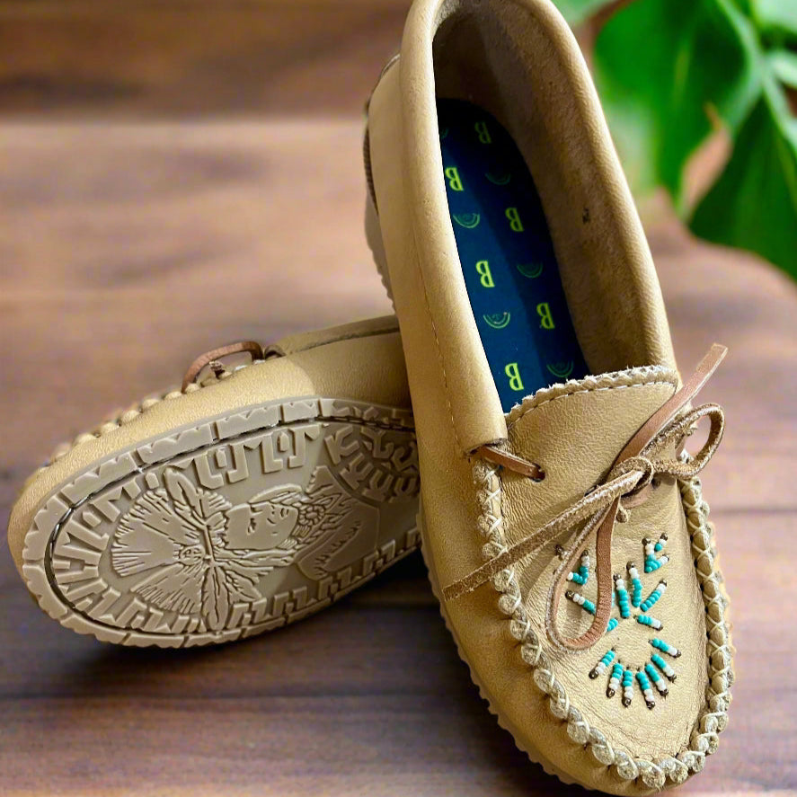 NEW Women Leather Moccasins - Outdoor/Indoor Unlined Oak