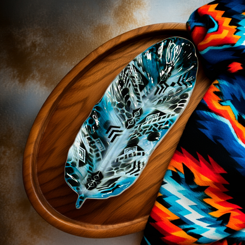Feather Tray - Blue Sky