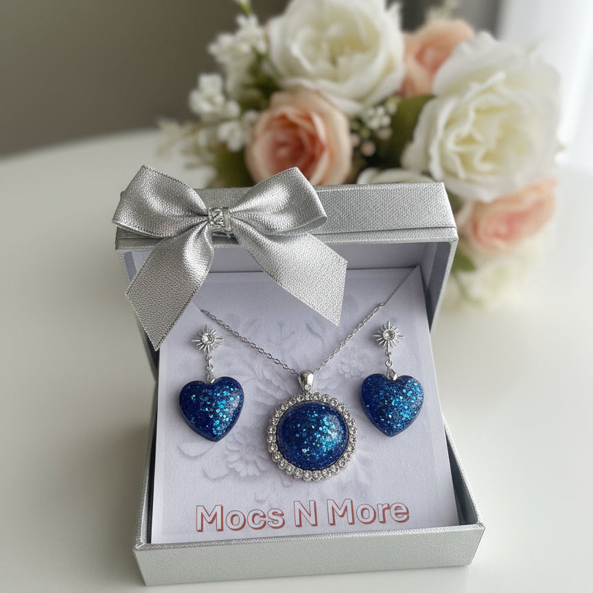 NEW Mocs N More Necklaces & Earring Set - Cobalt Blue