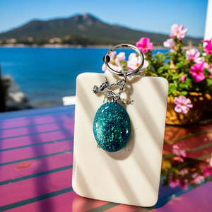 Mocs N More - Hummingbird Turquoise Keychain