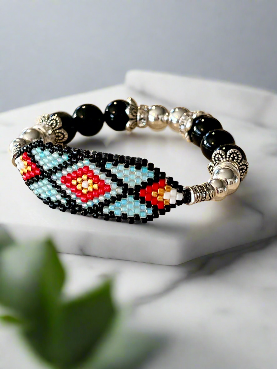 Mocs N More Hand Beaded Bracelets - Black Onyx