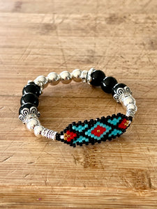 Mocs N More Hand Beaded Bracelets - Black Onyx